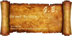 Graef Britta névjegykártya